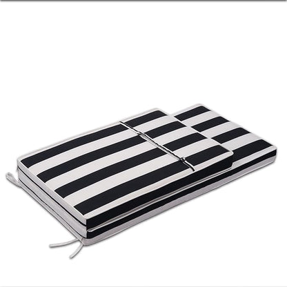 Only choice Outdoor Lounge Chair Cushion Patio Chaise Lounge Replacement Cushions Funiture Seat Cushions Chair Pads (Black+White Stripes-1 pc)