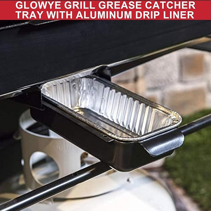 G416-0015-W1 Drip Pan for CharBroil 463675016 463276016 463342420 463632520 463257520 463644220 Gas Grill, Grease Pan with 10 Pack 9328812P06 Aluminum Liner