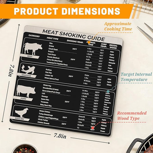 Meat Temperature Chart Magnet for Grills Smoker, Smoker Accessories Gifts for Men, Suit for Traeger Ironwood 885, Pro Series 34, Pro Series 22, Pro D2 575, Pro 780, Ironwood 650