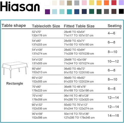 Hiasan Checkered Tablecloth Rectangle - Satin Resistant, Waterproof and Washable Gingham Table Cloth for 6 Foot Table, 60 x 84 Inch, Grey and White