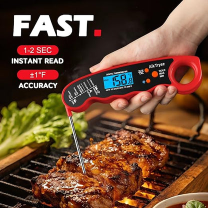 Digital Instant Read Meat Thermometer Kitchen Cooking Food Candy Thermometer for Oil Deep Fry BBQ Grill Smoker Thermometer by AikTryee