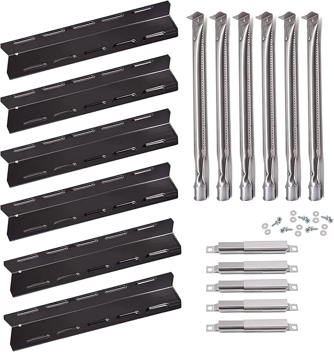Hiorucet Grill Replacement Parts for Kenmore 6 Burner 146.23681310 146.47223610 146.23766310 Gas Grill Models. Grill Burner Tube, Heat Plate Tent Shield, Carryover Tube Replacement Kit.