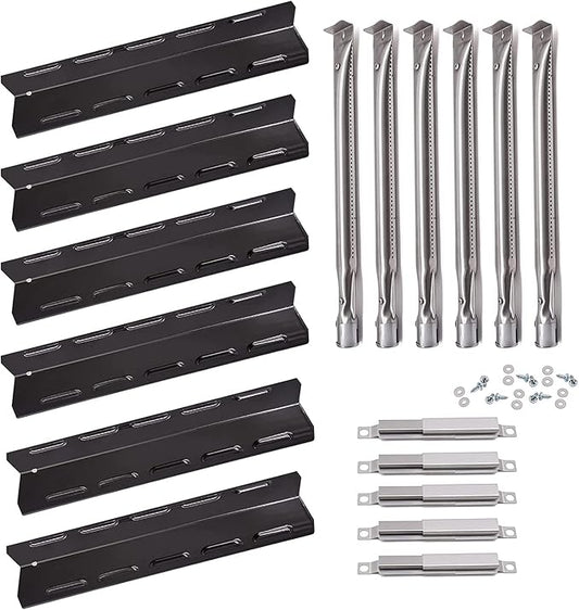 Hiorucet Grill Replacement Parts for Kenmore 6 Burner 146.23681310 146.47223610 146.23766310 Gas Grill Models. Grill Burner Tube, Heat Plate Tent Shield, Carryover Tube Replacement Kit.