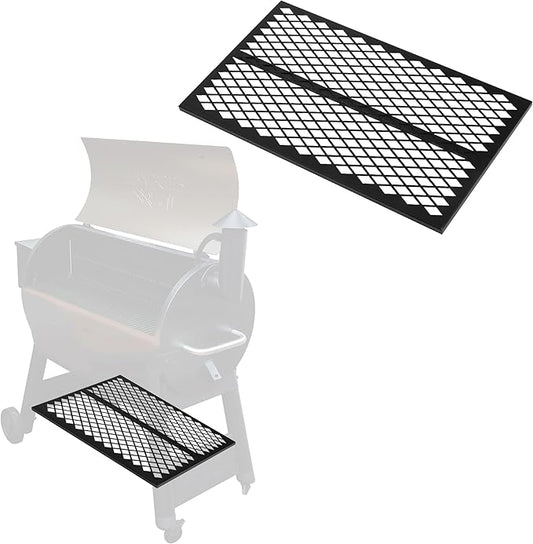 Iron Forge Tools Pellet Grill Storage Shelf Compatible with Traeger Pro 575 and Traeger Pro 22 Accessories - Black Powder Coated Steel Shelf for BBQ Pellet Storage Container