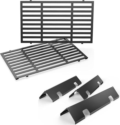 Uniflasy 7735 7637 Grill Parts for Weber Spirit E-210, Spirit 200, for Weber GS4 Spirit II 200, Spirit II E-210 Series Grills with Front-Mounted Control, 15.3" Flavorizer Bars & 17.5" Grates