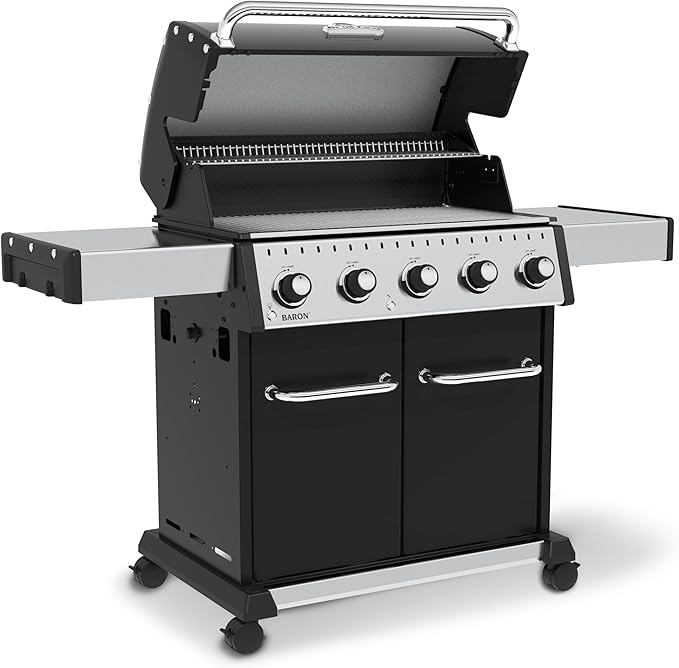 Broil King 876214 Baron 520 Pro, Liquid Propane (LP), Stainless Steel, Black