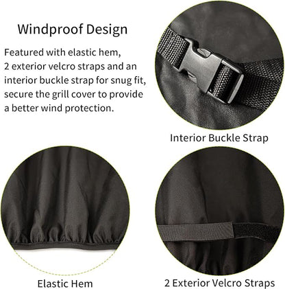 Built in Grill Cover for 42 Inch Outdoor Barbecue Grill Cover for Lynx, Twin Eagle, Wolf, Viking, Coyote, Alfresco, Blaze, Water Resistant Elastic for Snug Fit, 1 Pack Built in BBQ Cover