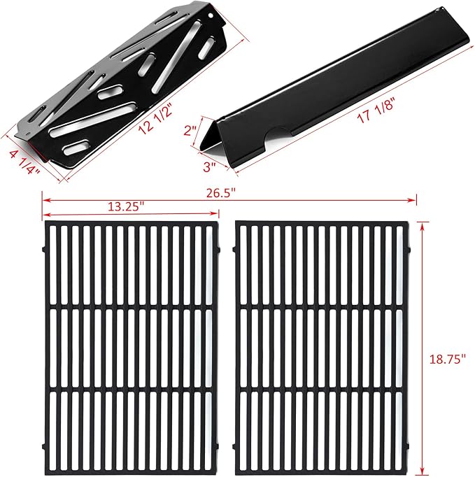 Genesis II Grill Parts for Weber Genesis II E-310 II GS4 E-315 E-335 Parts LX E-340 S-340 66095 Grill Grates Replacement 66032 Genesis 2 Flavorizer Bars 66040 Heat Deflector E-325S 300 Series Parts