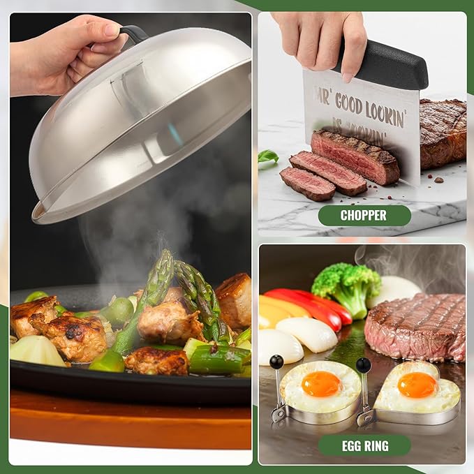 Boao Dad Gifts from Daughter Son for Father's Day Flat Top Grill Accessories with Enlarged Spatulas BBQ Apron and Carry Bag Dad Gifts for Father's Day, Birthday, Camp, Outdoor Grilling BBQ