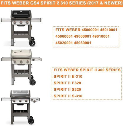 Grill Replacement Parts for Weber Spirit 2 Grill Parts GS4 Spirit II E310 E320 S310 S320 Parts for Weber GS4 Spirit 2 Burner Tube 67025 67103 69787 & Weber Heat Deflector 67060, Crossover Burner 67279