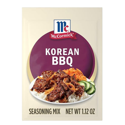McCormick Seasoning Mix, Korean BBQ, For Sweet & Savory Korean BBQ Steak in Just 25 Minutes, 1.12 oz (Pack of 12)
