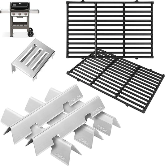 GS4 Spirit 2 Grill Parts for Weber GS4 Spirit II 300 SER E310 E320 S310 Accessories for Weber Grill Replacement Parts 7636 67046 3400302 Flavorizer Bars, 67060 Heat Deflector & 7856 7860 7638 Grates