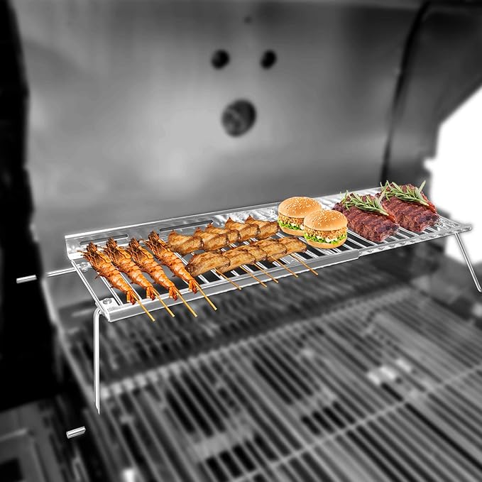 Utheer 13.4''-25.2'' Warming Rack for Charbroil Grill Replacement Parts 2&3&4 Burner 463347017 463376018P2 466347017 463625217 463371116 463673017 Stainless Steel Grill Adjustable Warming Grates