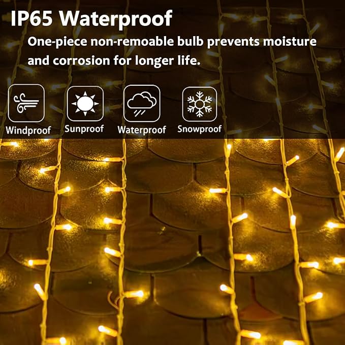 50 Counts Warm White LED Christmas Lights, 25ft Commercial Grade Outdoor String Lights - Waterproof UL Certified White Wire with 5mm Wide Angle Bulbs for Christmas Tree, Indoor & Outdoor Decor