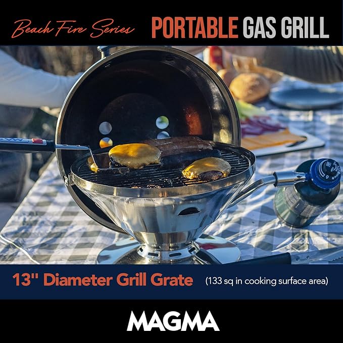 Magma C10-105 Beach Fire Gas Grill | Portable Gas Beach BBQ | Compact Propane Grill | Outdoor Cookout Grill