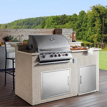 BBQ Access Door Stainless Steel,Overall-Size:20" by 27" Horizontal Single Door Reversible Open Left or Right,Flush Mount for Outdoor Kitchen