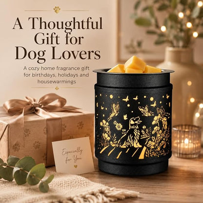 kobodon Wax Melt Warmer Metal Wax Warmer for Scented Wax (Dogs) | Electric Fragrance Candle Oil Burner 2 in 1,as Gifts for Moms Grandma Women Girls