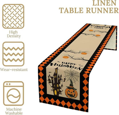 Pumpkin Table Runner Halloween Table Runners Halloween Table Decorations Indoor Pumpkin Party Decor 13x60
