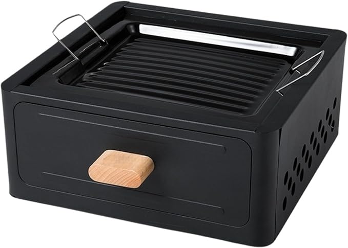 Barbecue Stove Barbecue Grill Tools BBQ Grill Charcoal Grill Square Tabletop Portable Lightweight or Camping Backyard Picnic Beach Trips (Black,A2)