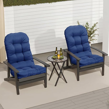 Adirondack Chair Cushion, Outdoor Patio Furniture Seat Pad, Waterproof | Waterproof cover with straps, PP cotton, high back thick seat pad for adirondack rocking chair indoor outdoor porch 44x19x4