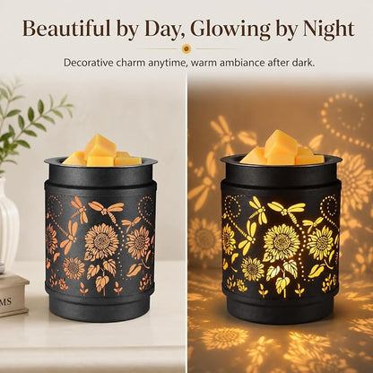 kobodon Sunflower Wax Melt Warmer Metal Wax Warmer for Scented Wax | Electric Fragrance Candle Oil Burner 2 in 1 Wax Melts as Gifts for Moms Grandma Women Girls