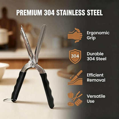 Rib Membrane Removal Tool Rib Prep Skinner for BBQ & Kitchen Meat | Quick Rib Membrane Peeler, Full-Wrapped Anti-Slip Handle, Food-Grade 304 Stainless Steel, Dishwasher Safe for Grilling