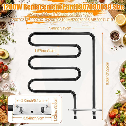 Fumete Smoker Replacement Kit, Compatible with Masterbuilt 20070211 9907100001 9907090039, Digital Control Panel with 120V 1200W Heating Element for Select Electric Smokers