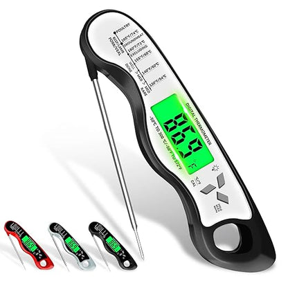 Meat Thermometer Digital，IP67 Waterproof Cooking Thermometer with Backlight, Calibration & Hold Function，Food Thermometer for Cooking,Outdoor Grilling