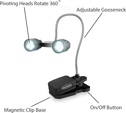 Grill Light - Magnetic Clamp LED Light with Flexible Gooseneck Arm for Grills, Smokers, or Griddles - Grilling Gifts for Men or Women by Chef Buddy