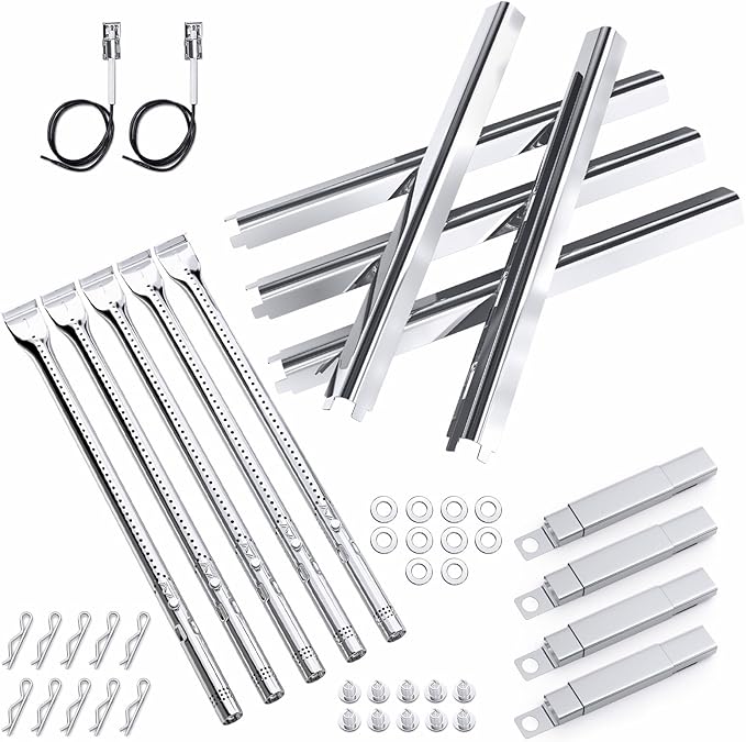 Grill Replacement Parts for Charbroil Performance 5 Burner 463448021 463450022 463451022, 4 Burner 463365021 463352521, Charbroil Grill Parts Include Heat Plate,Burner, Igniter,Crossover Tube