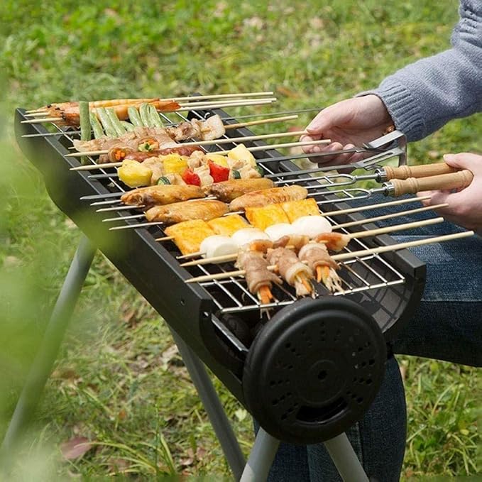 Portable Charcoal Grill for Camping BBQ, Outdoor Barbecue Grill with Thick Large Rack, Foldable Charcoal Grills for Backpacking Picnic Party, Easy Clean BBQ Grill,A-1