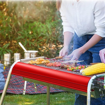 Portable Charcoal Grill for Camping BBQ Grills Outdoor Barbecue Grill, Adjustable Height Stand, Easy Carry for Picnic Travel Cooking Roast Meat Frying, Charcoal Grills BBQ,A-1