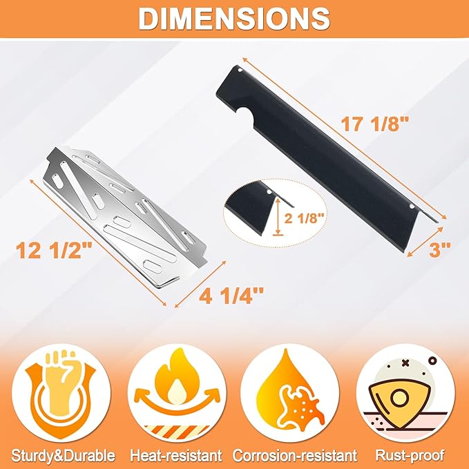 GS4 Genesis II Grill Parts for Weber 3 Burner GS4 Genesis 2 Replacement Parts for Genesis II/II LX 300 SER,Genesis 300 (2022 YRS) Accessories for Weber Flavorizer Bars 66032 67095,Heat Deflector 66040