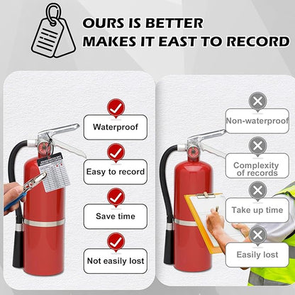 50 Sets Metal Inspection Tags Safety Inspection Tags Fire Extinguisher Inspection Sticker 2.2X3inch Fire Extinguisher Inspection Record Tag 2026-2029 with Handheld Hole Puncher for Indoor Outdoor (50)