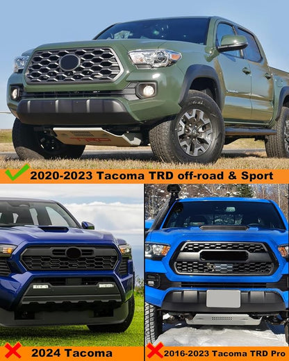 SEVEN SPARTA 4 PCS Grill Led Lights with Fuse Adaptor Compatible with 2020-2023 Toyota Tacoma TRD Off Road & Sport OEM Front Grille, Full-Cover (Amber Light with Amber Shell)