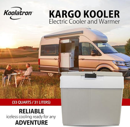 Koolatron 12V Iceless Cooler & Warmer – Portable Electric Cooler/Nevera Portátil Eléctrica for Car Truck Camper Boat, Hard Sided Mini Fridge for Camping Picnic Travel Lunch Food Drinks Office 33 qt