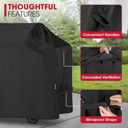 Unicook 82 Inch Grill Cover for Outdoor Grill, Oversized BBQ Cover with Side Handles and Air Vents, Heavy Duty Waterproof Fade Resistant, Compatible with Weber Charbroil Nexgrill Kenmore BBQs