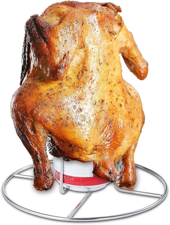 Beer Can Chicken Holder -2 pcs for Grill Oven Smoker Sturdy Stainless Steel Beer Butt Chicken Holder for Whole Chicken Roaster Easy to Use and Clean Chicken Rack for Tender and Juicy Chicken Turkey
