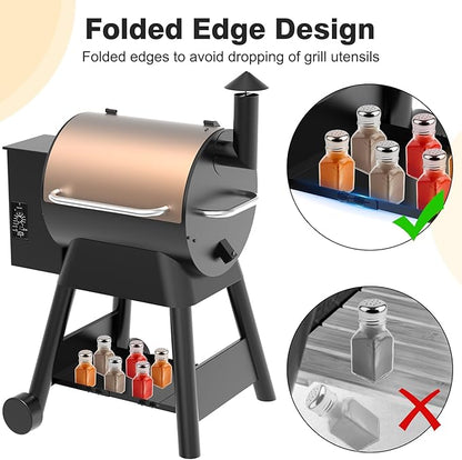 Universal 25.1"-28.3" Grill Storage Shelf for Traeger Pro 22 and 575 Series, Grill Accessories for Traeger Pellet Grill to Provide More Storage Space