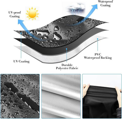 Outdoor Cart Cover for ELAFROS 550 lbs 2 Tier Plastic Utility Cart, Waterproof Service Cart Covers Rolling Tool Cart Covering - 36"Lx18"Wx29"H, Black | Waterproof Service Cart Covers Rolling Tool Cart Covering - 36"Lx18"Wx29"H, Black