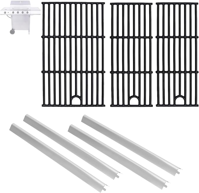 17" Grill Grate and Heat Plate for Charbroil Performance 4-Burner 463352521 | G426-0004-W1 G426-0005-W1 Cooking Grate for Charbroil 463352521 463354021 463365021 463365522, Heavy-duty Cast Iron