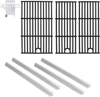 17" Grill Grate and Heat Plate for Charbroil Performance 4-Burner 463352521 | G426-0004-W1 G426-0005-W1 Cooking Grate for Charbroil 463352521 463354021 463365021 463365522, Heavy-duty Cast Iron