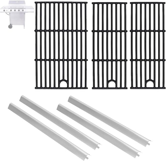 17" Grill Grate and Heat Plate for Charbroil Performance 4-Burner 463352521 | G426-0004-W1 G426-0005-W1 Cooking Grate for Charbroil 463352521 463354021 463365021 463365522, Heavy-duty Cast Iron