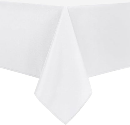 DWCN Square Tablecloth - 40 x 40 Inch - Waterproof Stain and Wrinkle Resistant Washable Table Cloth, Decorative Fabric Table Cover for Kitchen Dining Room Party and Outdoor Use, White