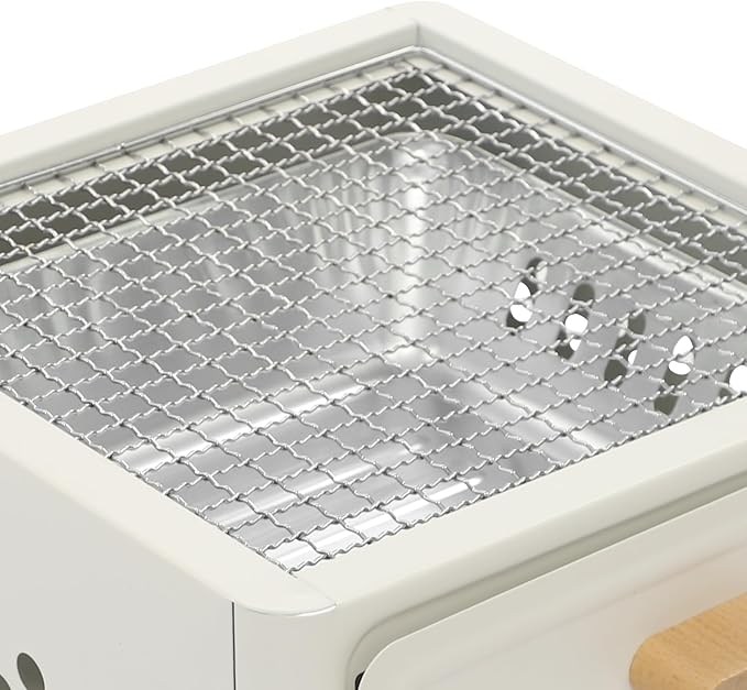 Charcoal BBQ Grill Tabletop, Square Stainless Steel Barbecue Grill with Foldable Stove Legs, Barbecue Stove for Outdoor Camping Picnic Patio Backyard Cooking