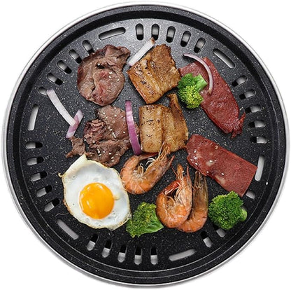 Removable Portable Charcoal BBQ Grill Round Charcoal Stove Indoor and Outdoor Barbecue Grill with Enough Barbecue Accessories for Picnic, Backyard Cooking, Travel(Small)