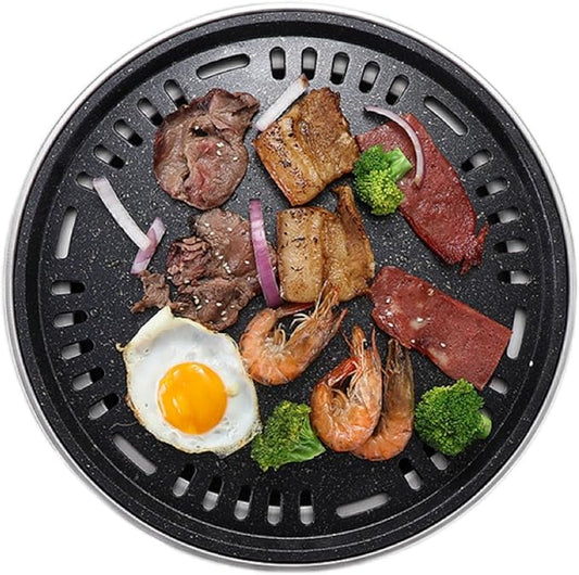 Removable Portable Charcoal BBQ Grill Round Charcoal Stove Indoor and Outdoor Barbecue Grill with Enough Barbecue Accessories for Picnic, Backyard Cooking, Travel(Large)