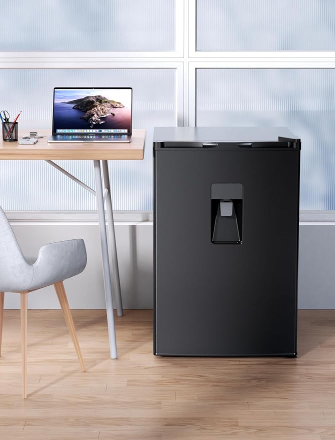 COWSAR 2.45 Cu.Ft Mini Fridge with Freezer, 2 Reversible Door Bedroom Refrigerator with 2 Removable Shelves, Energy Efficient Commercial Dorm Fridge for Bedroom, Office, Kitchen, Apartment, Black