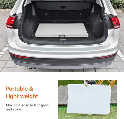 PayLessHere Outdoor Dining Table 8FT Plastic Camping Table Portable Party Table with Carrying Handle for Parties Wedding BBQ Camping Dining Kitchen