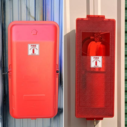 T&R Fire Extinguisher Inside Sign Stickers - 10 Pack - 3" x 3" Self-Adhesive Vinyl Reflective, UV resistant, Waterproof, Fade and Scratch Resistant, Suitable for Vehicles Indoor and Outdoor (Square)